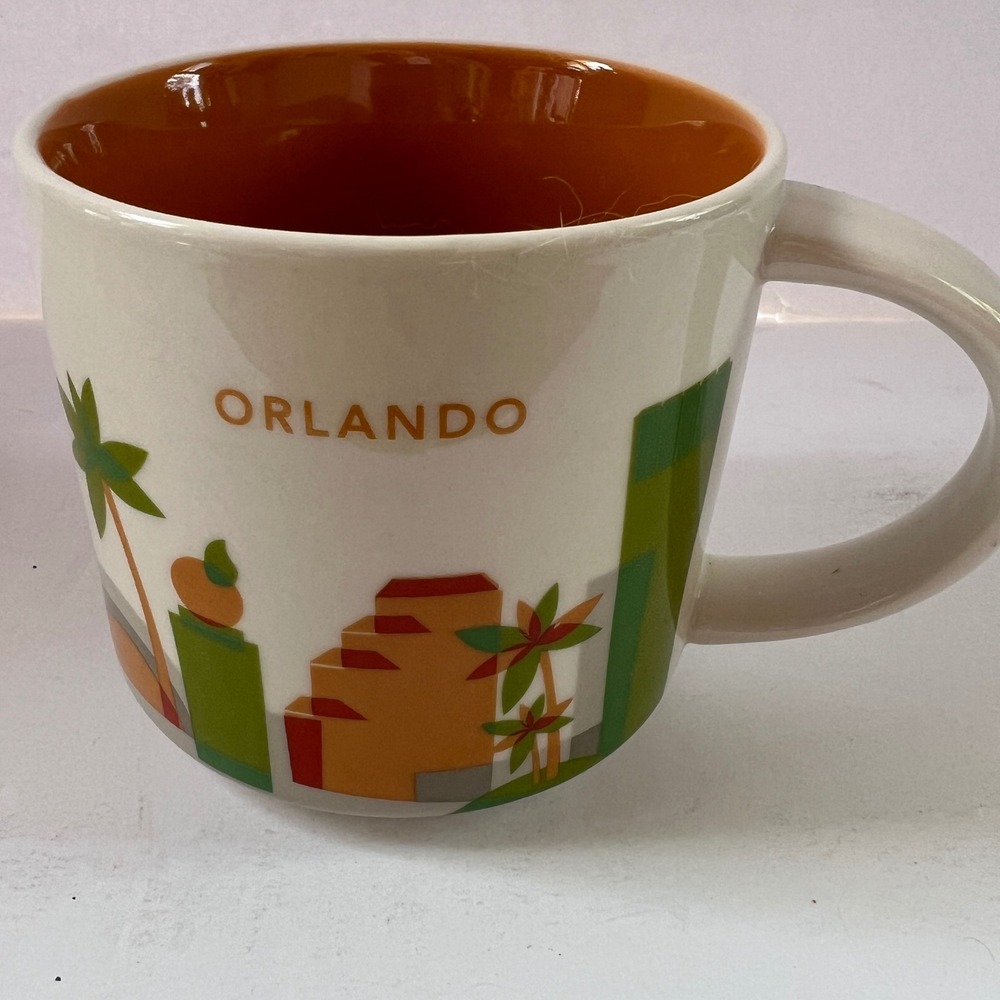 Starbucks Orlando You Are Here Collection Coffee Mug 14oz 2015 White Orange